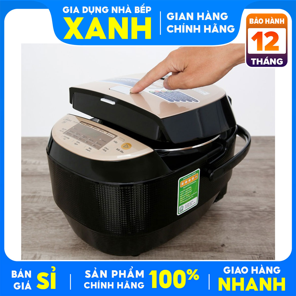 Nồi cơm điện cao tần Midea 1.5 lít MB-HS4007-Mới 100%, Lòng nồi 5 lớp dày 4mm chống dính. Chế độ nấu tự động đa dạng như: nấu cơm, nấu cơm bếp củi, cơm ngũ cốc,