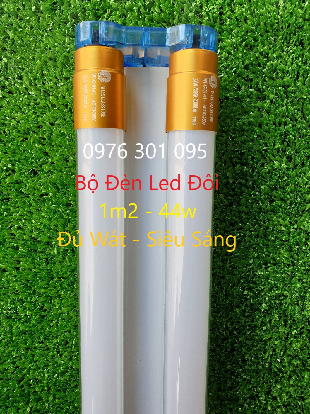 Bộ đèn led đôi 1m2 - 44w đầu nhôm