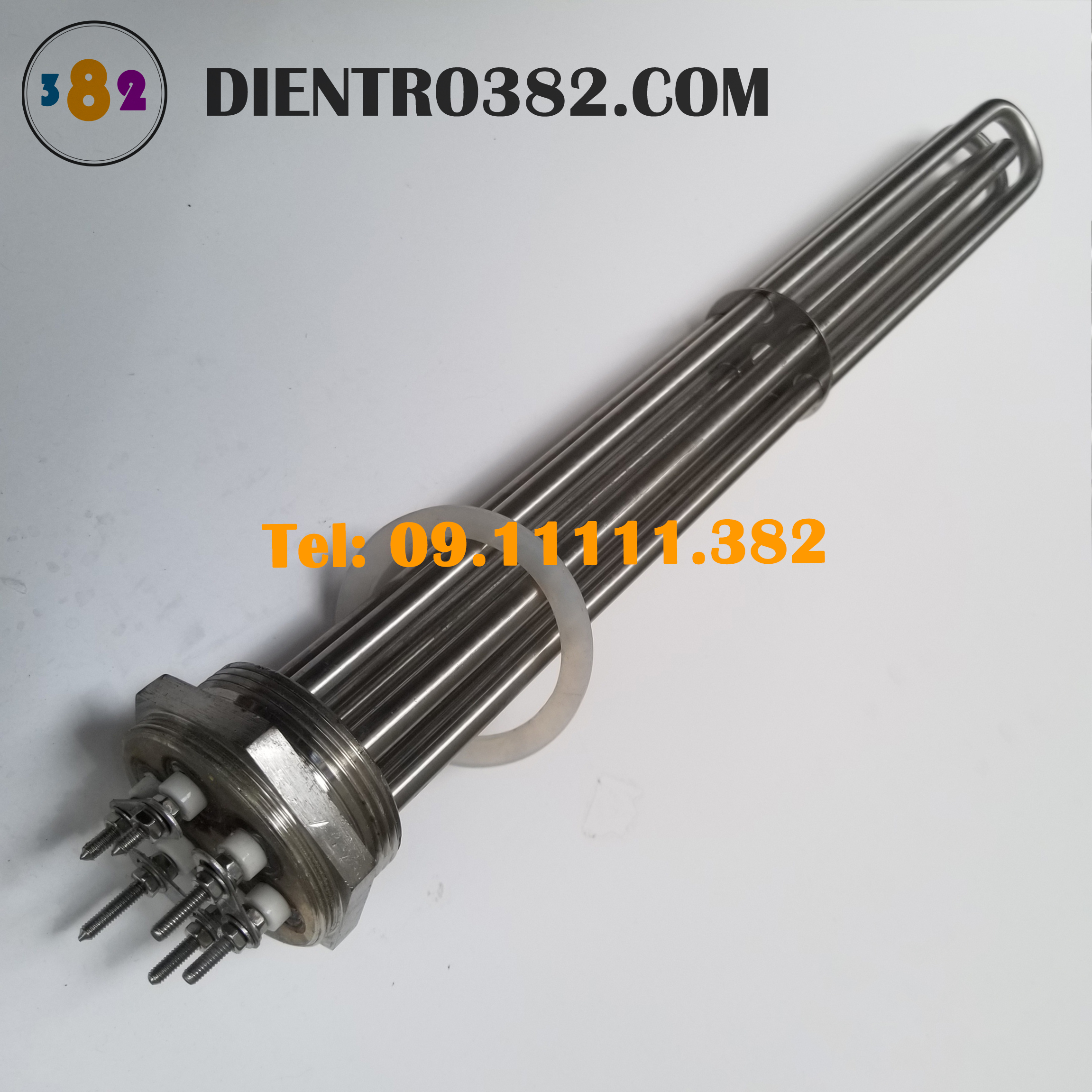 Điện trở củ ren phi 59 công suất 12kw dùng cho nồi hơi, đun nước sôi, đun dầu chất liệu inox 304