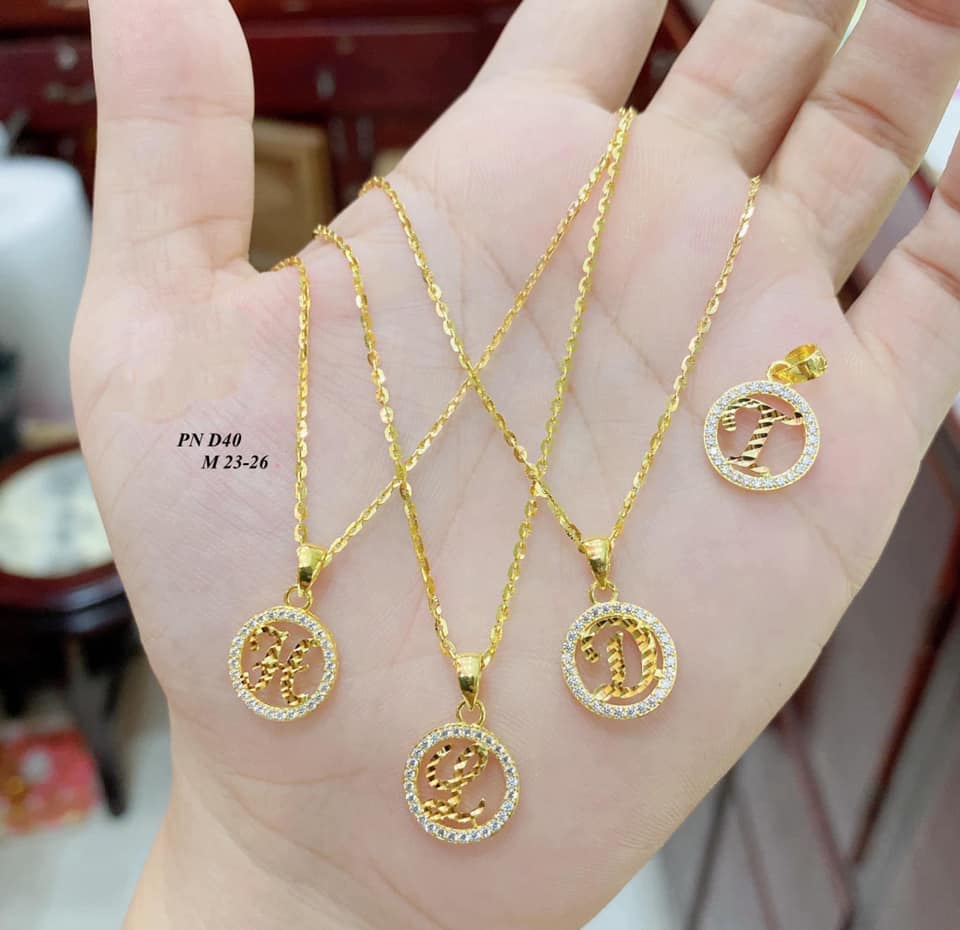Dây mặt chữ cái vàng tây 10k DVQC05