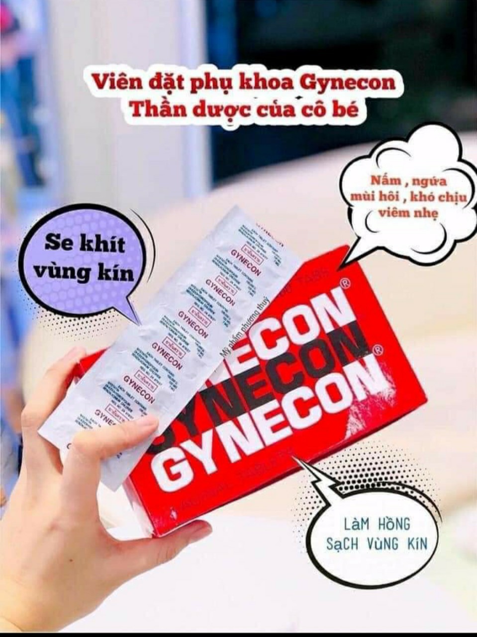 Loại thường  Viên đặt phụ khoa Gynecon Thái Lan vỉ 5 viên