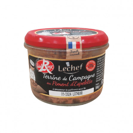 Pate Thịt Gan Heo Vị Ớt Lechef 180g Nhập Khẩu Chính Hãng - Terrine de Campagne au Piment d'Espelette