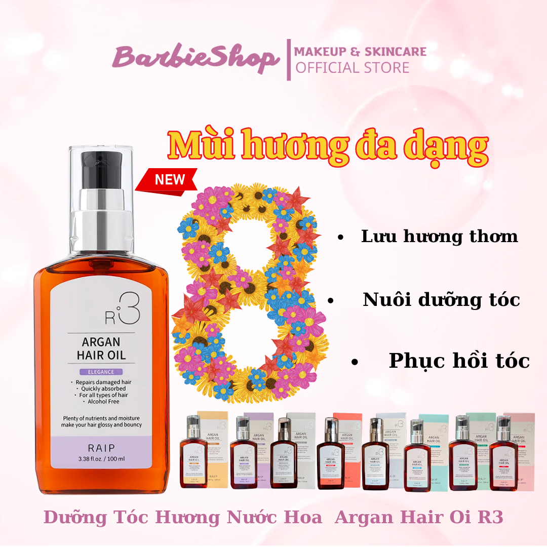 [Mẫu Mới] Dầu Dưỡng Tóc Hương Nước Hoa ARGAN HAIR OIL R3 - ĐỦ MÀU [Xanh - Tím - Hồng - Vàng - Trắng - Nâu - Cam]
