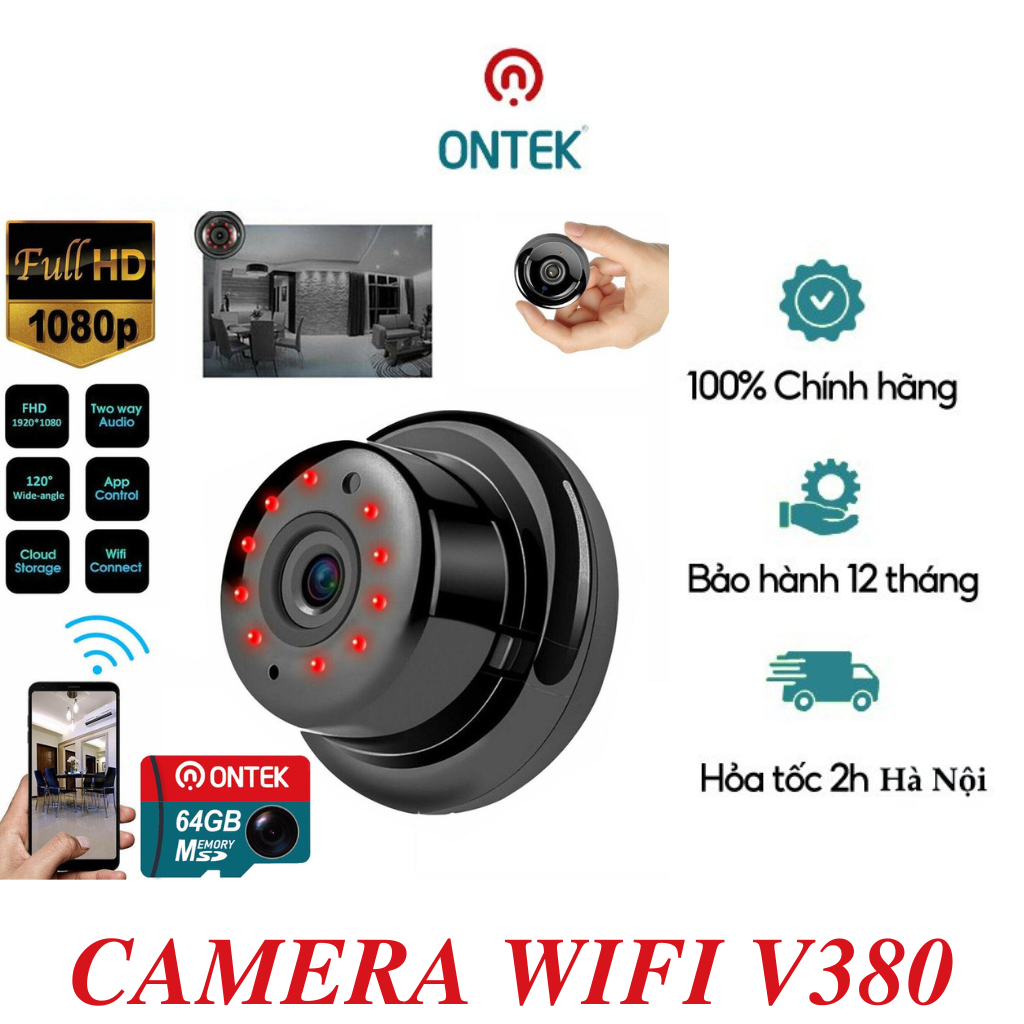 Camera giám sát camera V380 PRO camera IP Wifi Full HD 1080P, camera app V380 PRO xem trên điện thoại bằng tiếng Việt