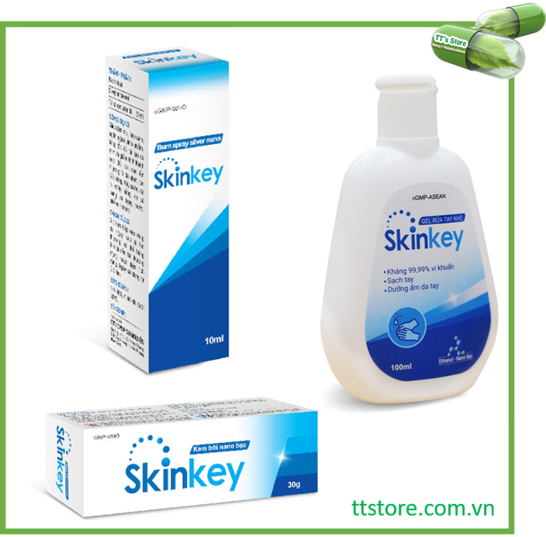 [HCM]Xịt / Gel / Nước / Gel rửa tay Nano Bạc SKINKEY [skin key]