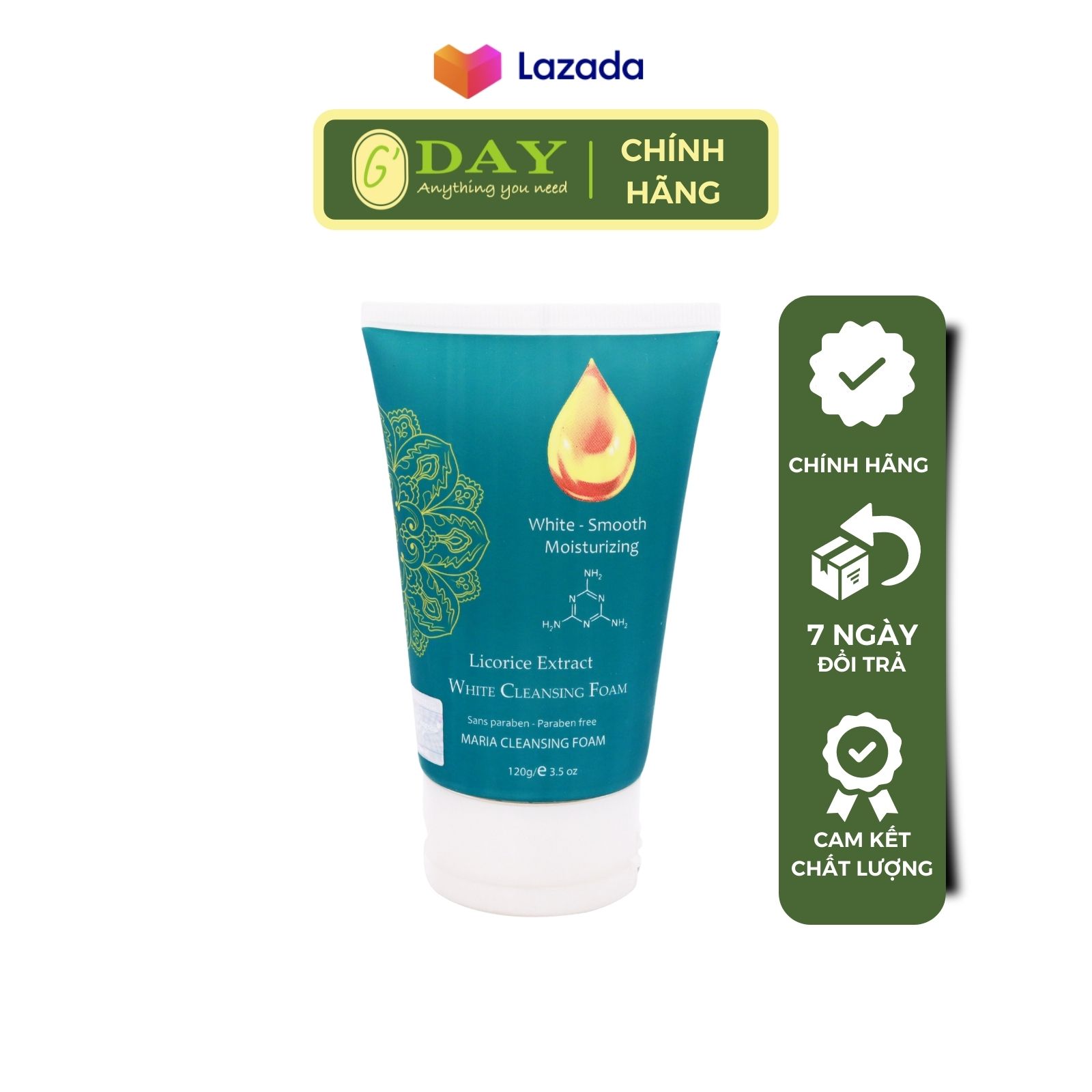Sữa rửa mặt cao cấp sáng da - hỗ trợ se khít lỗ chân lông maria nguyễn 120gram