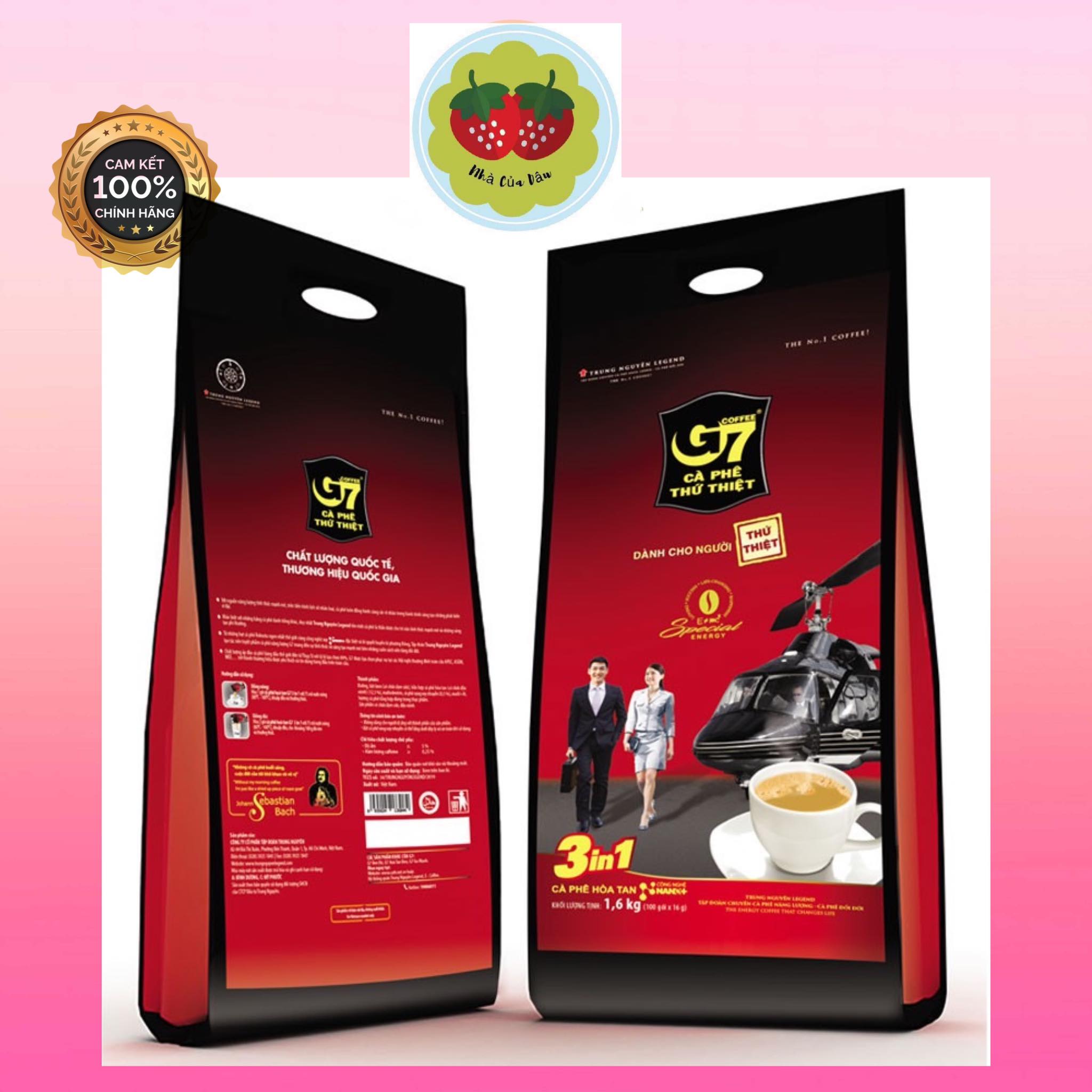 Cà phê hòa tan g7 3in1 trung nguyên legend bịch 100 sticks x 16gr - nhà của dâu
