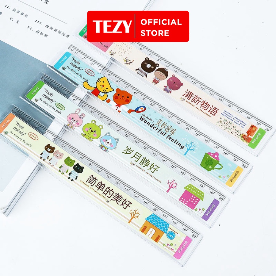 Thước kẻ học sinh 15cm hình dễ thương ngẫu nhiên