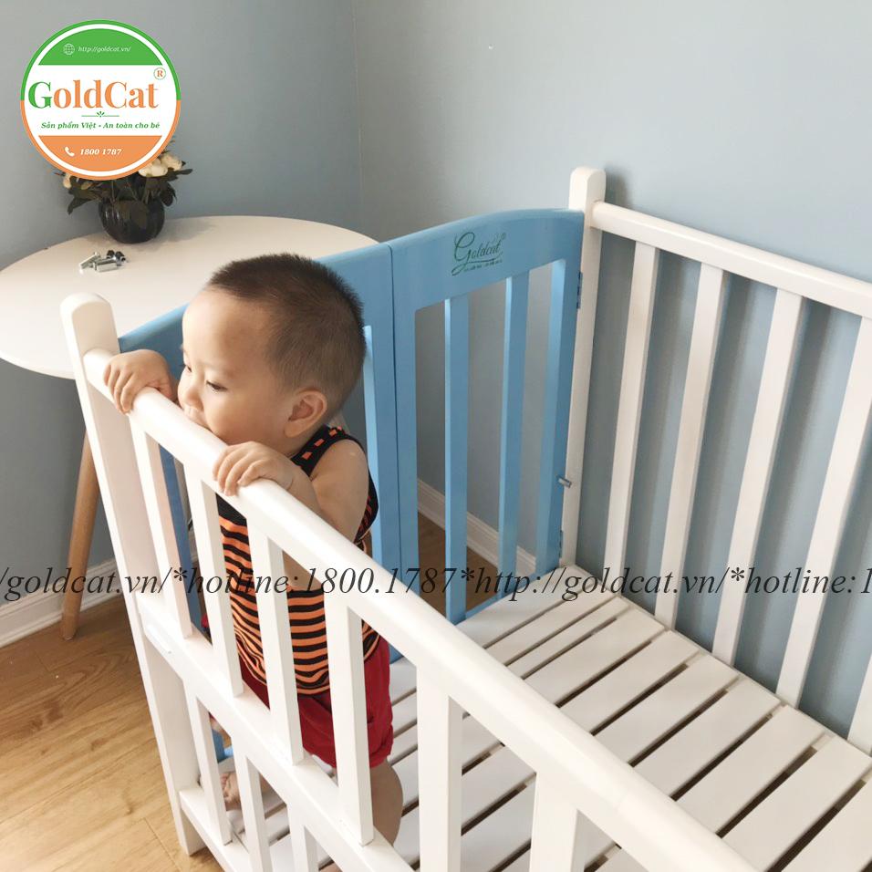 Cũi Cho Bé Thương Hiệu Goldcat Chất Liệu Gỗ Quế Tự Nhiên, Bảo Hành 3 Năm