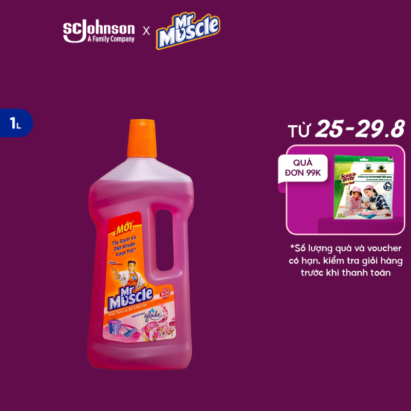 Mr Muscle Nước Lau Nhà Hương Cỏ Hoa 1000ml