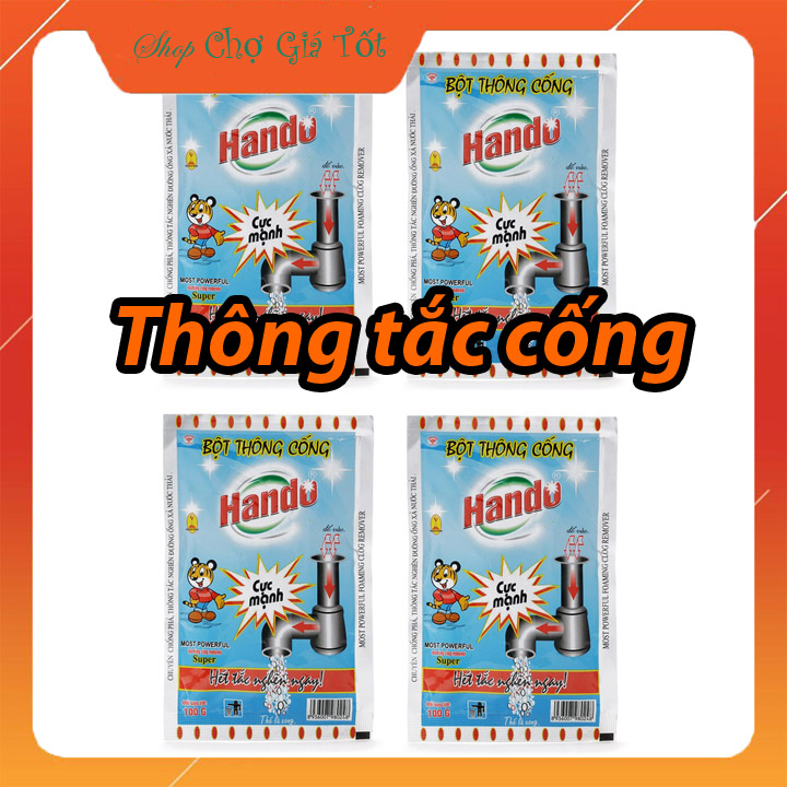 Bộ 4 gói bột thông cống nội địa hando 100g cs321
