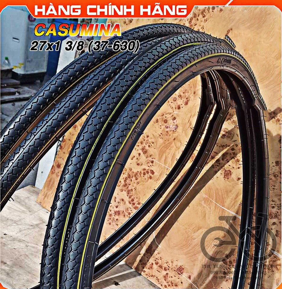 Vỏ xe đạp 27x1 3/8 cho xe đạp phổ thông, lốp xe đạp 27x1 3/8 , săm vỏ ruột lốp xe đạp casumina