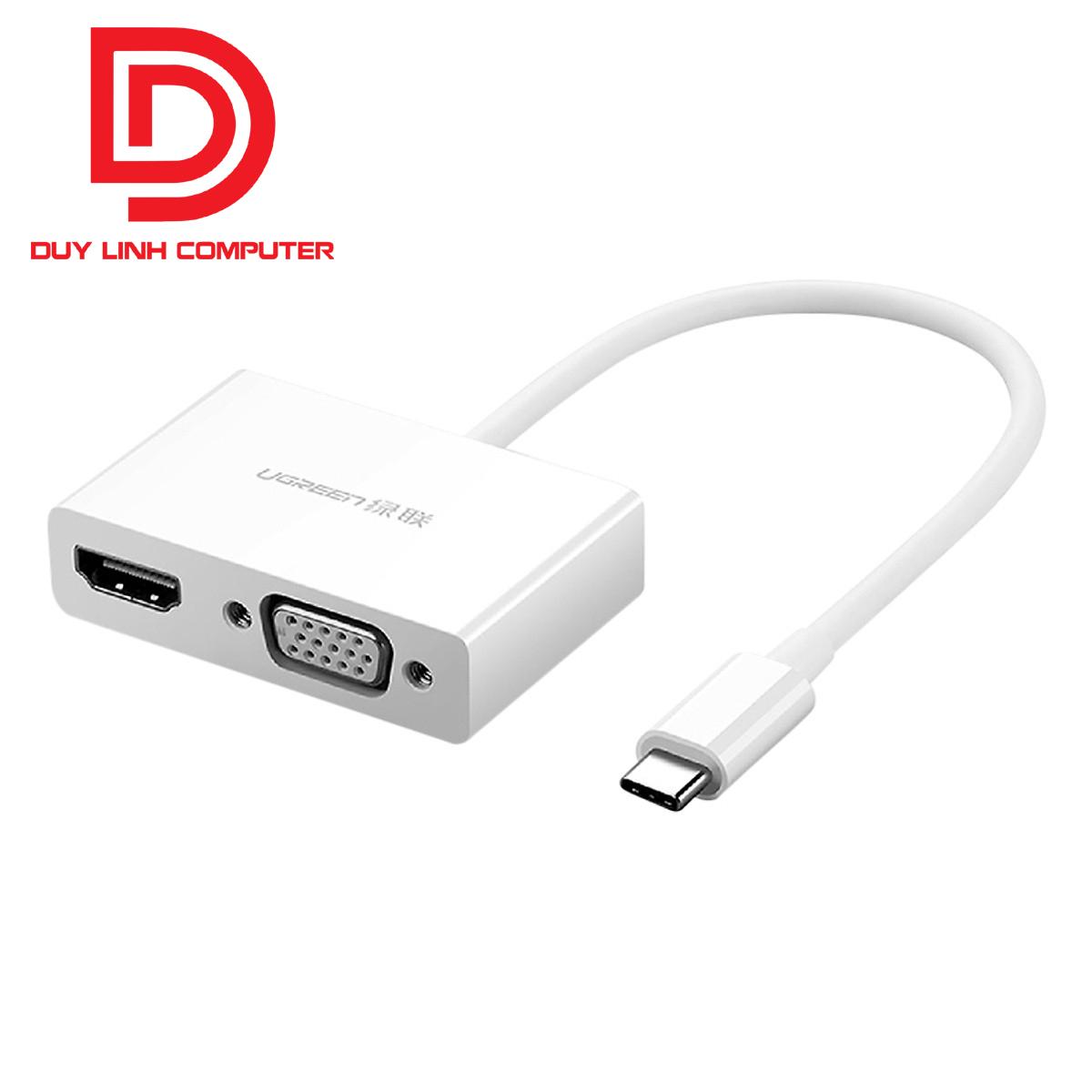 Cáp chuyển usb type c to hdmi và vga ugreen 30843