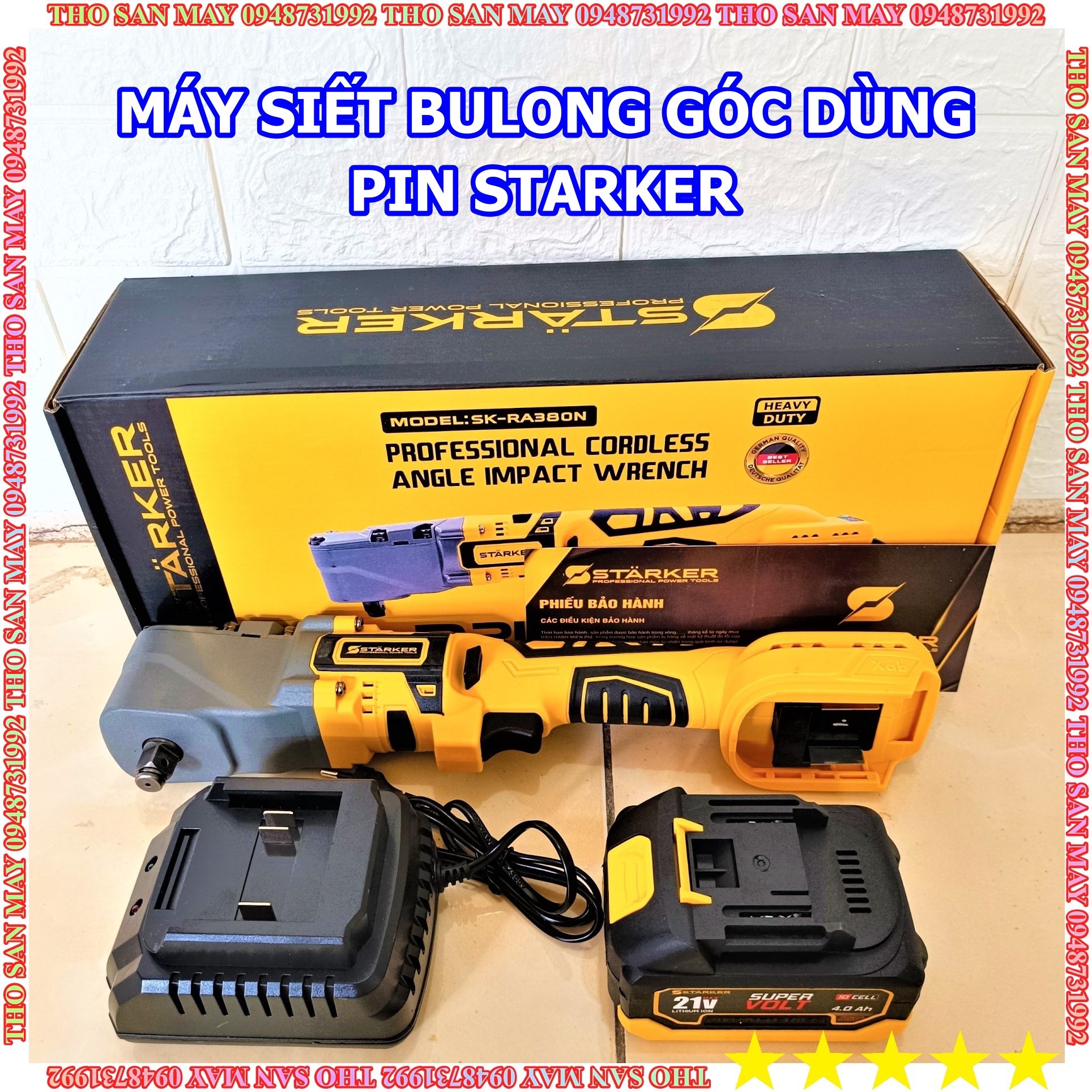  Máy siết ốc bu lông góc dùng pin 21V STARKER Đức lực siết 480N  vặn ốc ở trong kẹt dễ dàng  Thợ Săn Máy Ngon 