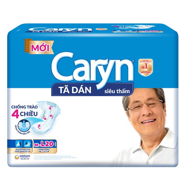 Bỉm người già tã dán Caryn L20, cam kết sản phẩm đúng mô tả, chất lượng đảm bảo, an toàn cho người sử dụng