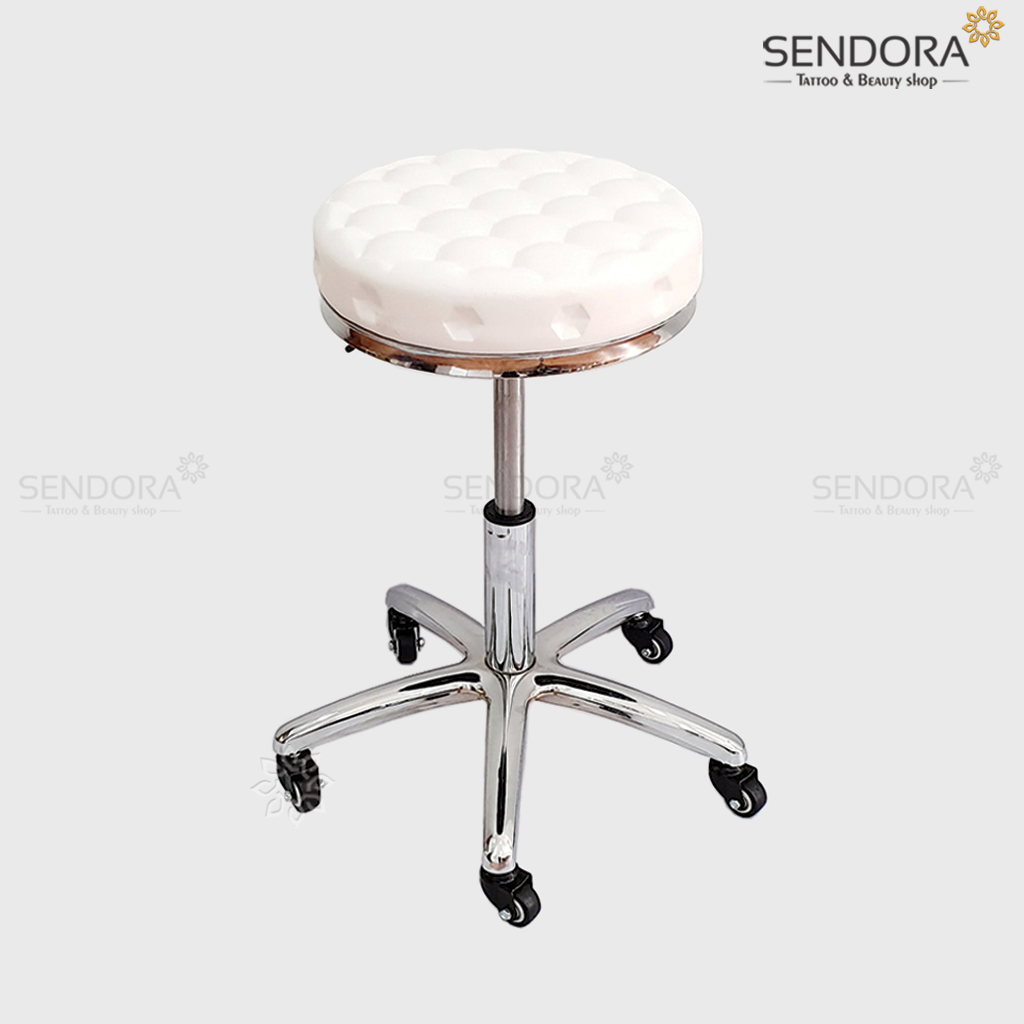 [HCM]Ghế xoay Spa không tựa cao cấp (màu trắng)