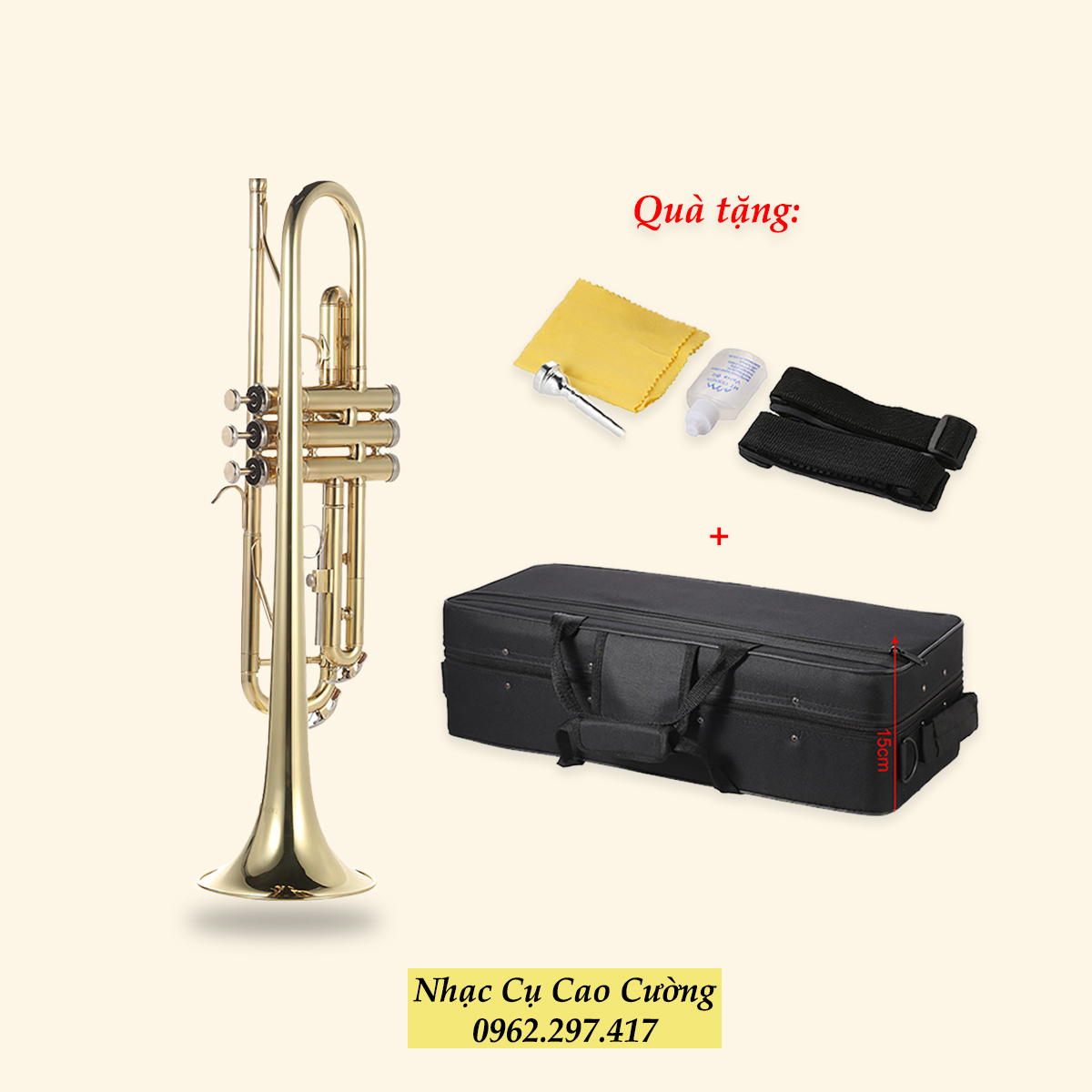 Kèn TRUMPET VICTORIA Full Phụ Kiện Nhạc Cụ Cao Cường