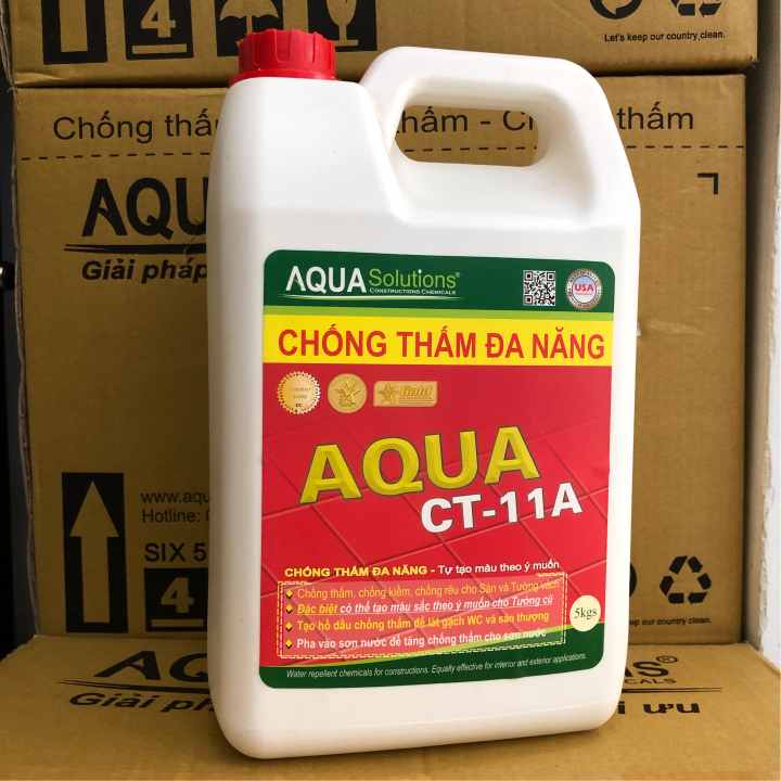 Chống thấm sàn tường AQUA CT-11A - bình 5kg | keo Chống thấm sàn bê tông, chất Chống thấm tường đứng