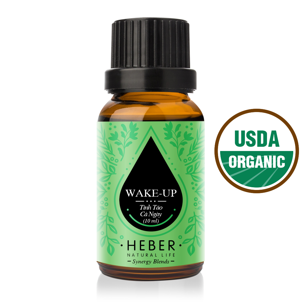 Tinh Dầu Tỉnh Táo Cả Ngày Wake-Up Blends Essential Oil Heber Vietnam  100% Thiên Nhiên Nguyên Chất Cao Cấp  Nhập Khẩu Từ Ấn Độ  Kiểm Nghiệm Quatest 3  Xông Thơm Phòng   Hương Dịu Nhẹ