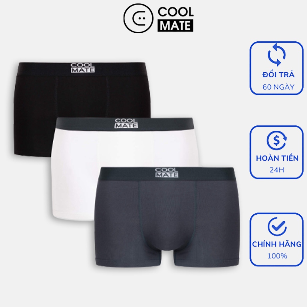 COMBO 3 Quần lót sịp đùi boxer nam Trunk Bamboo kháng khuẩn thương hiệu Coolmate