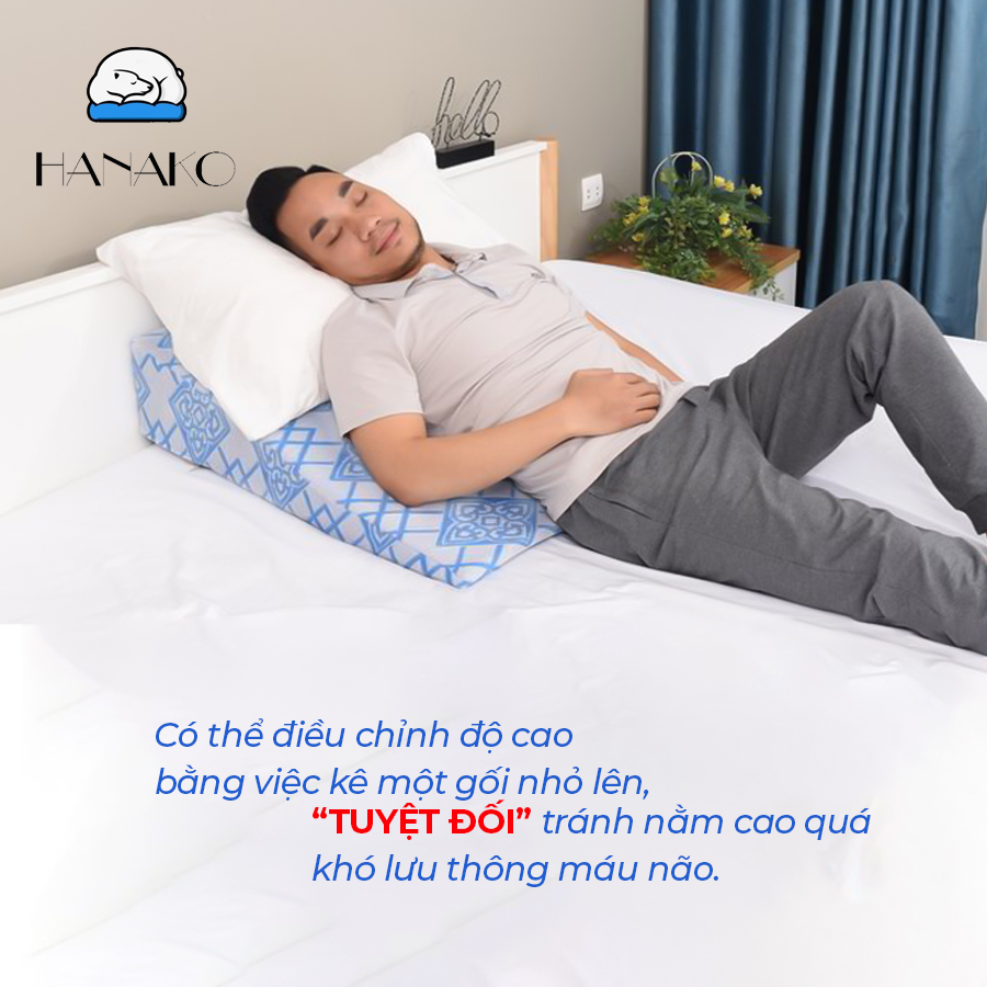 [HIỆU QUẢ] GỐI TRÀO NGƯỢC DẠ DÀY NGƯỜI LỚN HANAKO CAO 18CM, GIẢM HẲN HO, NGỨA HỌNG, SẠCH PHỔI, CHỐNG PHÙ MẶT