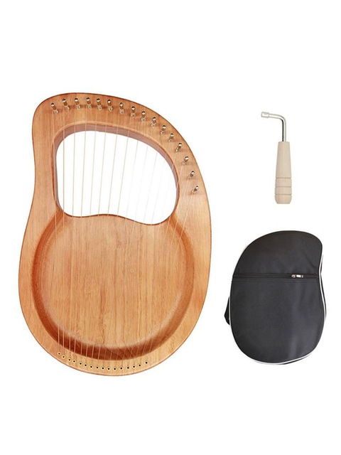 Trọn bộ đàn lyre 16 dây gỗ nguyên khối mahogany tặng túi, cây chỉnh dây Tonic Lyre Hàng chính hãng