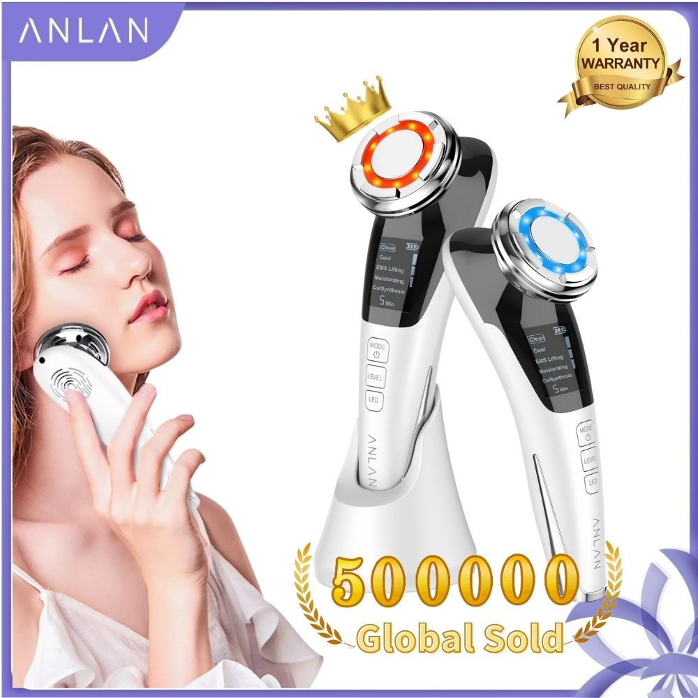 ANLAN Máy Mát Xa Mặt Chăm Sóc Da 5 Trong 1 Dụng Cụ Làm Săn Chắc Chăm Sóc Da Mặt Nén Lạnh & Nóng Lạnh Trị Liệu Dòng Điện EMS Chống Nhăn Chống Lão Hóa