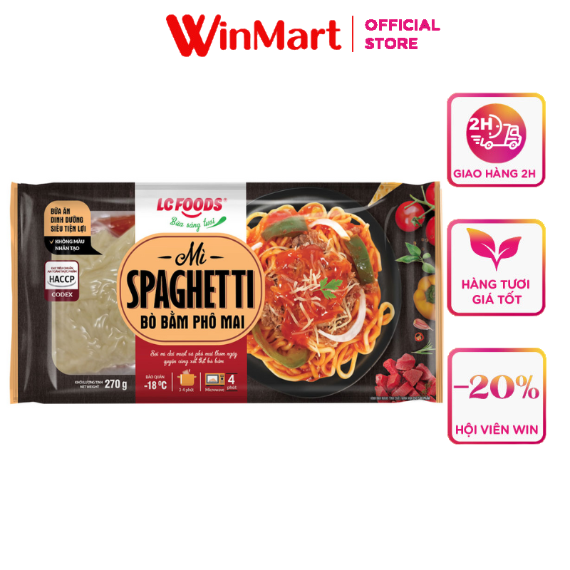Siêu thị WinMart - Mỳ spaghetti bò bằm phô mai LC FOOD 270g