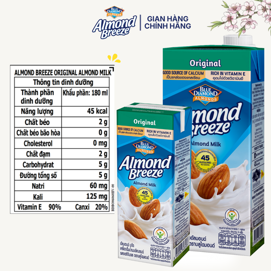 [ Hộp 946ml ] Sữa Hạt Hạnh Nhân ALMOND BREEZE vị Nguyên Bản Orginal 946ml
