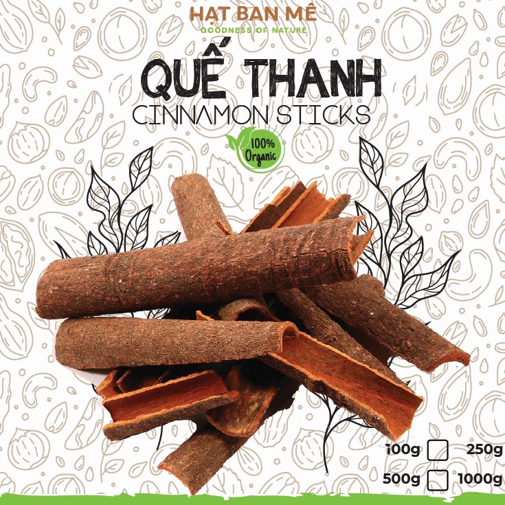 Vỏ quế khô, quế thanh loại 1 - hạt ban mê food
