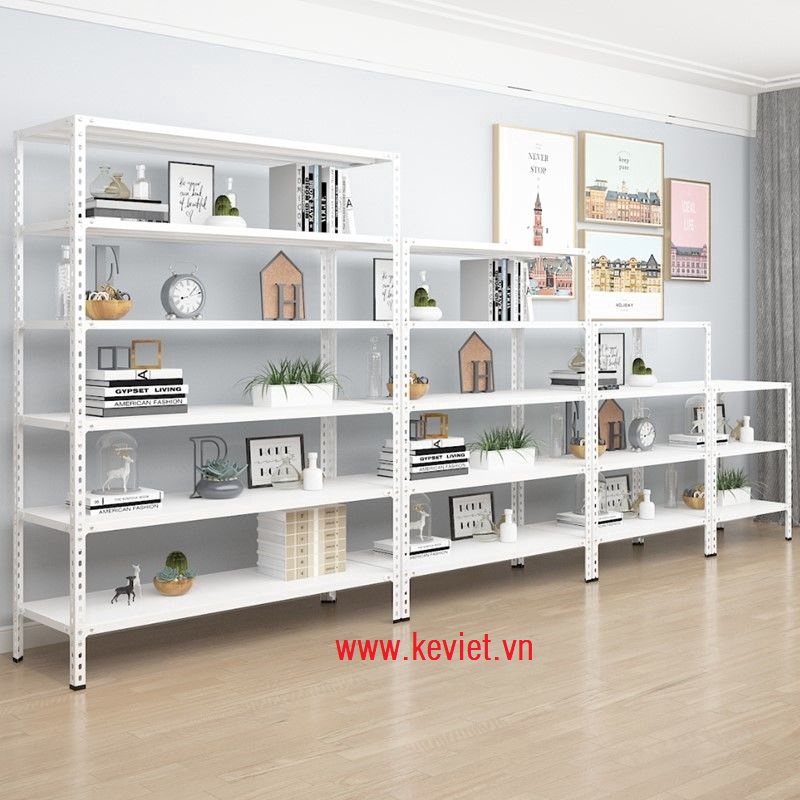 Kệ sắt v lỗ đa năng 2, 3, 4, 5 ,6 tầng lắp ghép thông minh loại dài 120cm, rộng 30cm