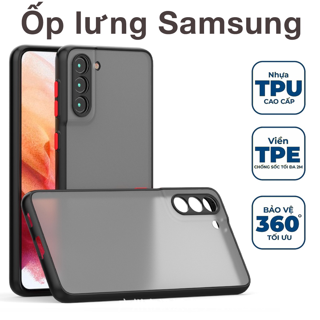 Ốp lưng samsung s21 ultra s20+ s21fe s20 s20+ s10 s10+ s9+ s8+ note 8 note 9 note 10+ note 20 s20fe đen nhám