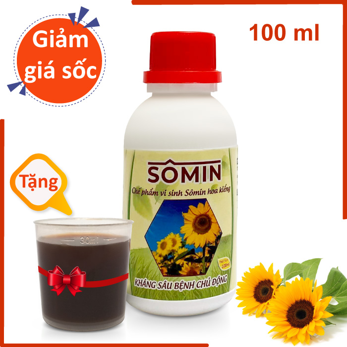 Chế phẩm vi sinh Sômin hoa kiểng 100ml - Tặng cốc đo