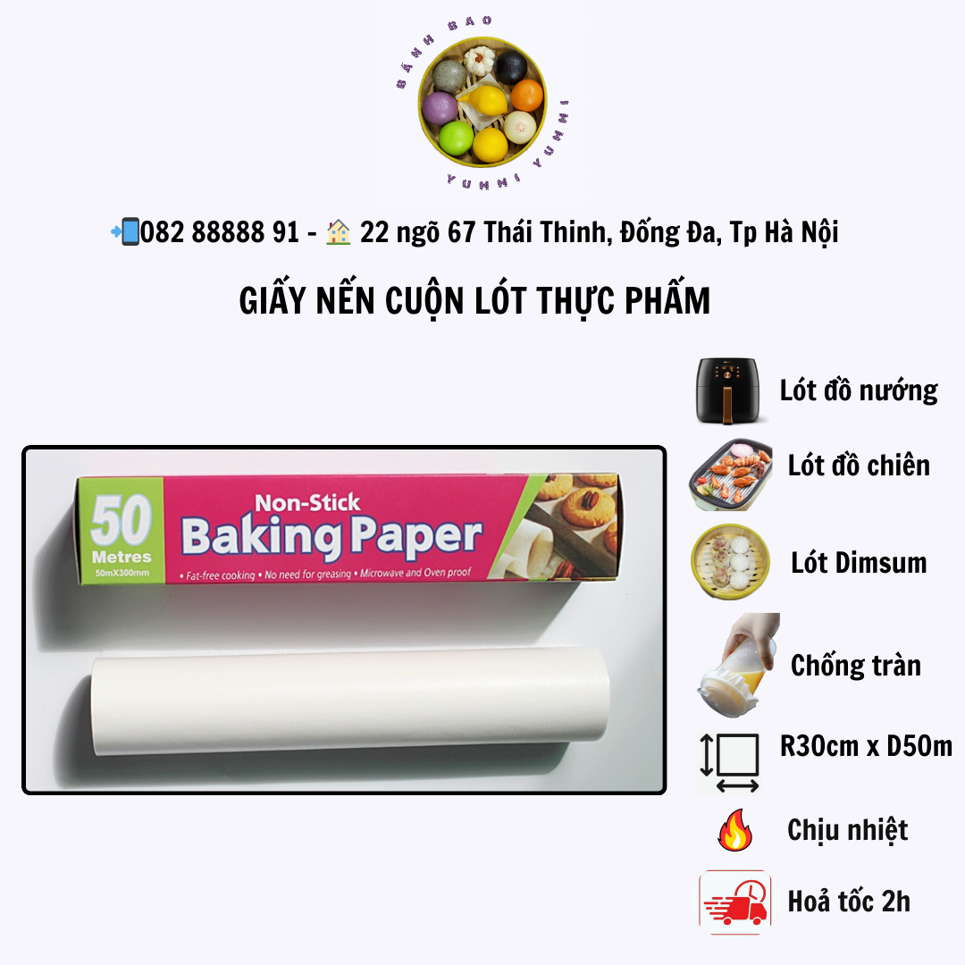 Giấy nến dùng để nướng bbq, nướng bánh set dài 50m