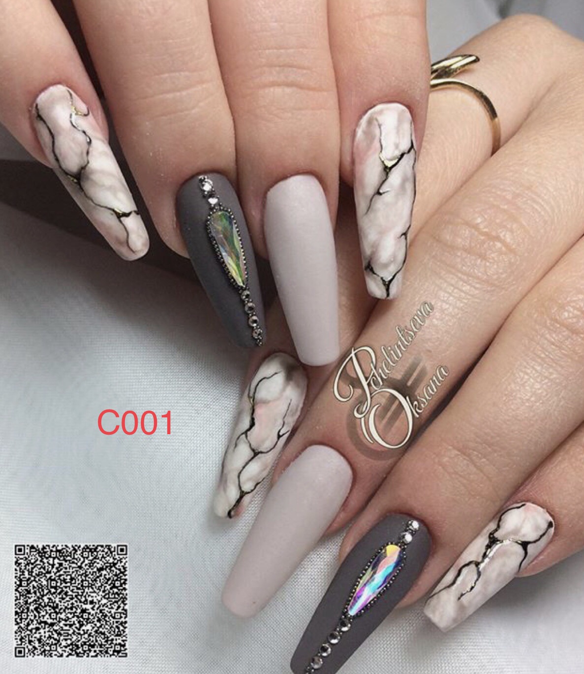 C001- móng tay giả- nail thiết kế