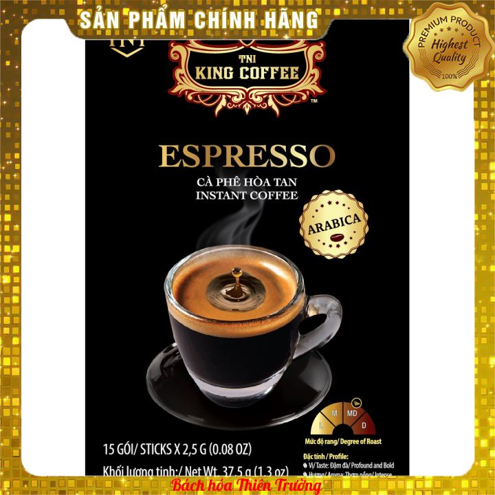 Cà phê hòa tan king coffee espesso - hộp 15 gói x 2,5g