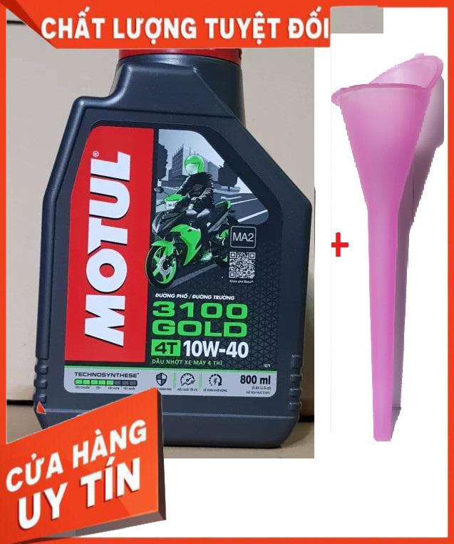 Nhớt motul 3100 gold 10w40 chai 800ml cộng nghệ phụ gia cao cấp, nhớt xe máy/xe côn tay motul 3100 10w40 chai 800ml giá rẻ