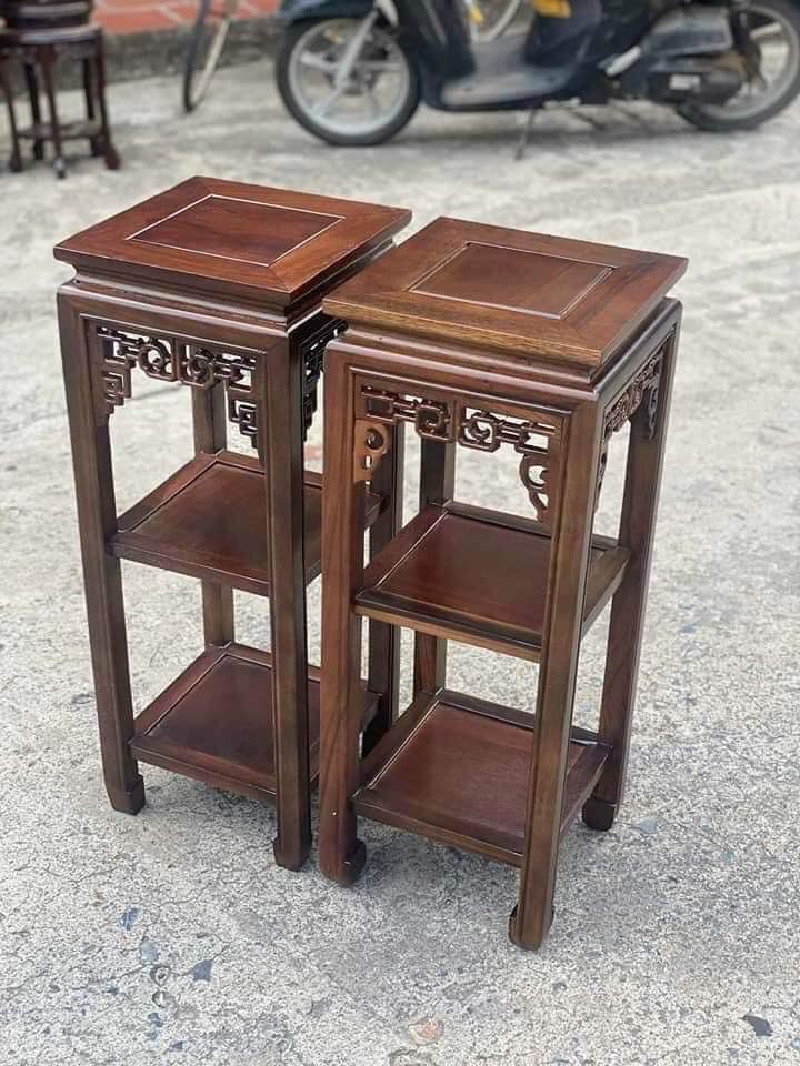 Đôn vuông 2 tầng gỗ lim kích thước cao 80 mặt vuông 30 cm