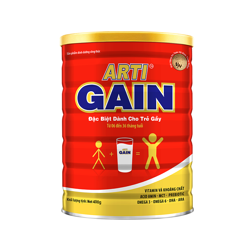Sữa Arti Gain ĐỎ 400& 900 Gr - Tăng cân hiệu quả cho trẻ gầy