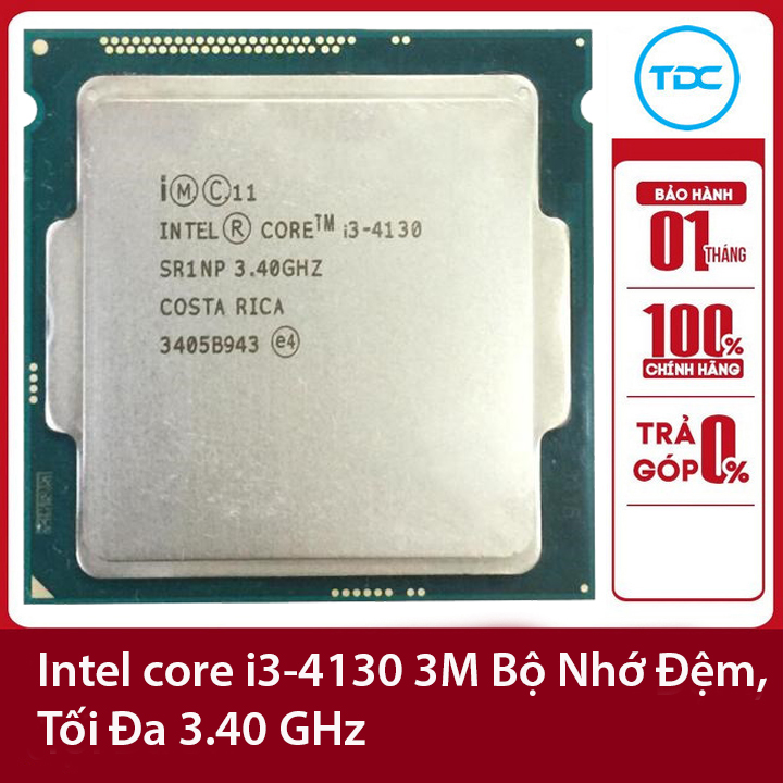 Bộ vi xử lý Intel CPU Core i3-4130 3.40GHz ,54w 2 lõi 4 luồng, 3MB Cache Socket Intel LGA 1150