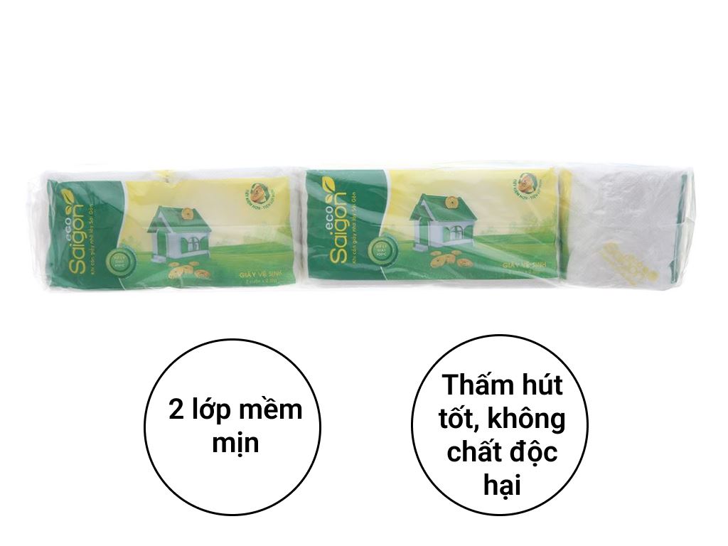 10 cuộn giấy vệ sinh Saigon Eco 2 lớp