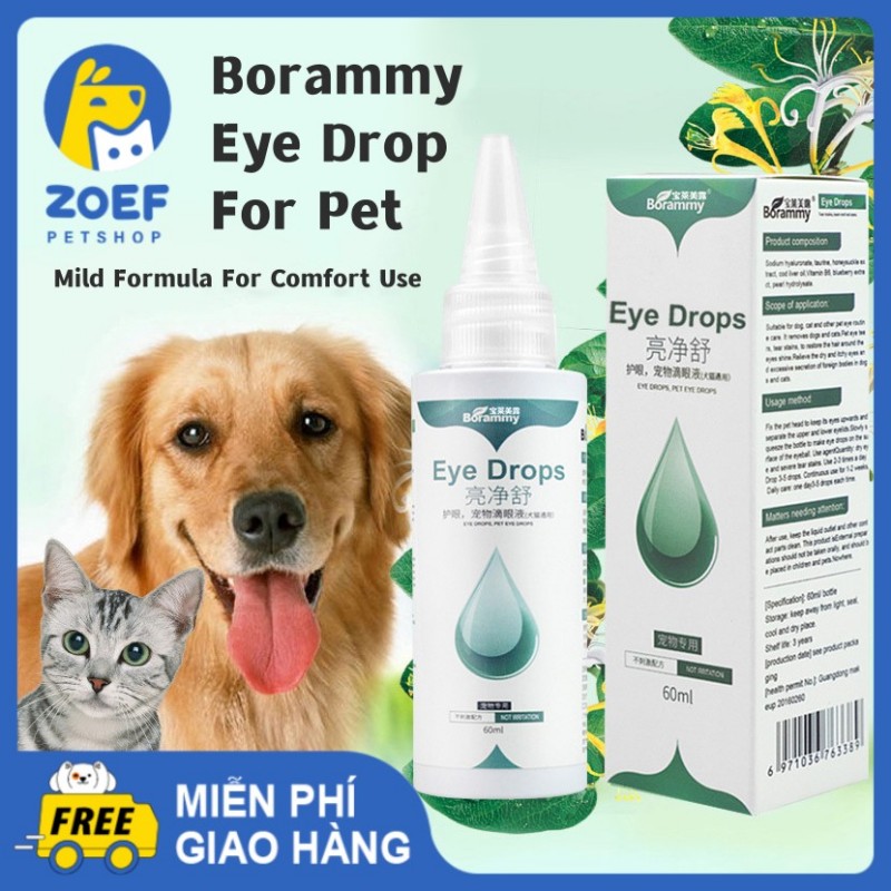 ZOEF Thuốc Nhỏ Mắt Cho Thú Cưng 60ml Thuốc Nhỏ Mắt Cho Chó Mèo Để Làm Sạch Nước Mắt LI0042