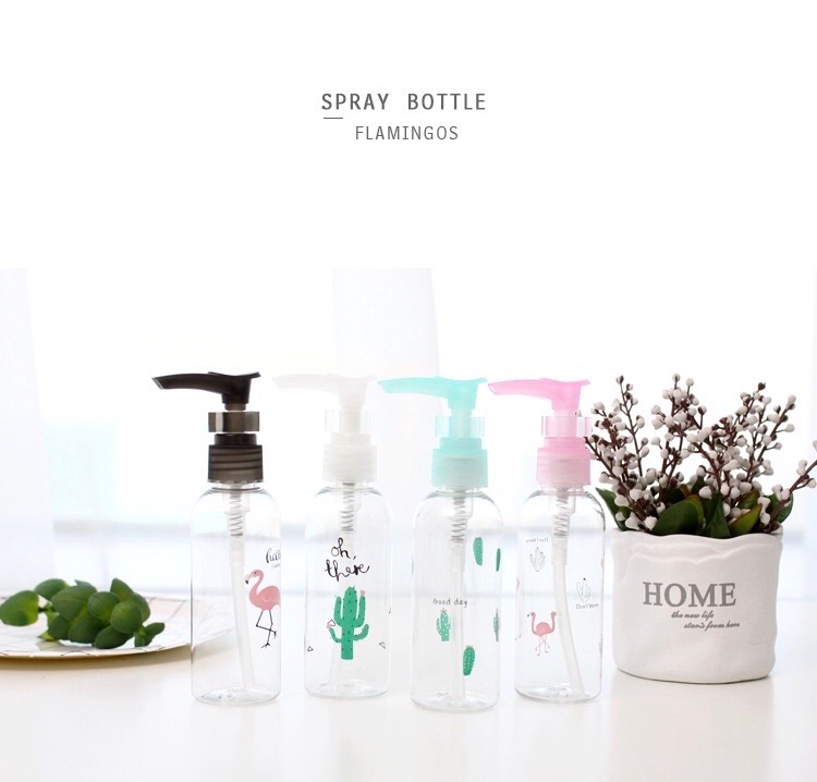Chai Chiết Mỹ Phẩm Mini Có Vòi Tiện lợi Cho Đi Du Lịch Bottle Refillable Protable Transparents Fruits Cute Icons Plastic Spray Empty 50ml/60ml/75ml/80ml/100ml (Giao Màu Ngẫu Nhiên)
