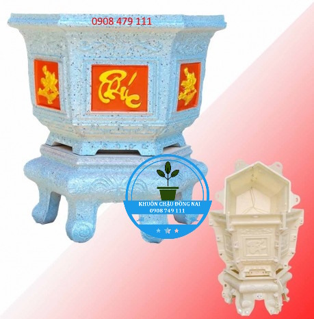 Khuôn đúc chậu cảnh abs lục giác 38 và chân đôn quỳ.