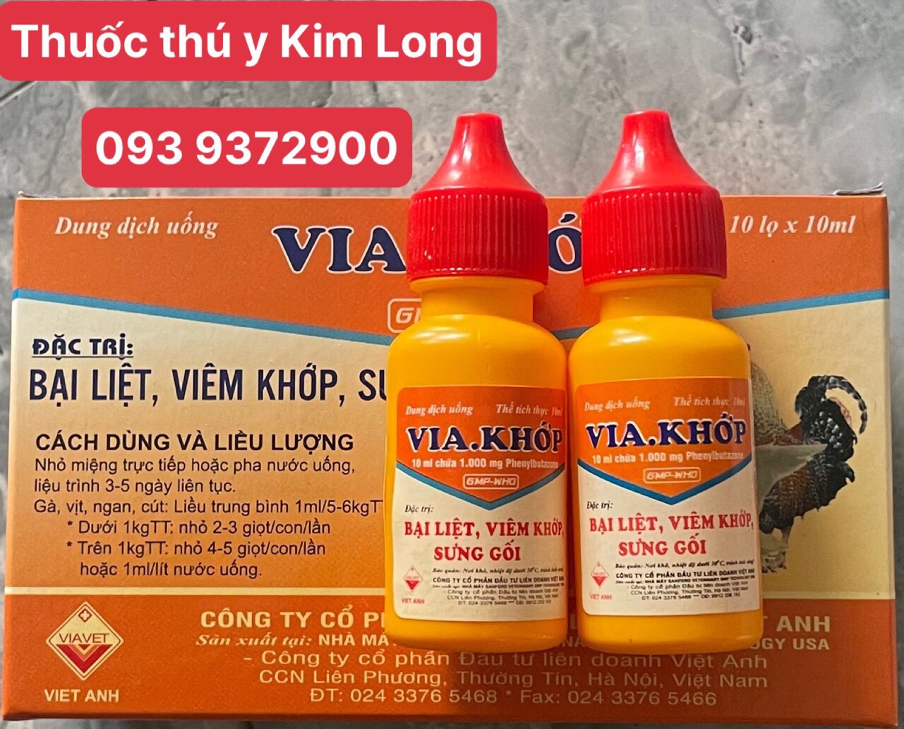 Via khớp  đặc trị bại liệt, viêm khớp cho gà đá