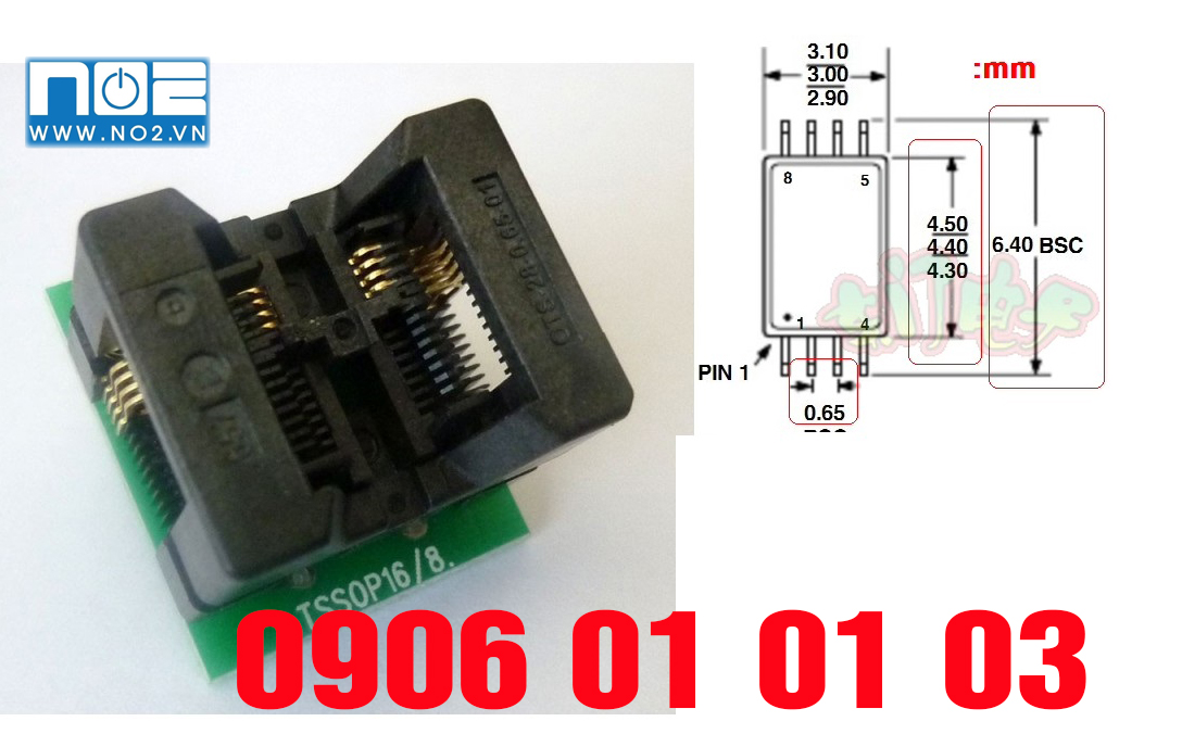 Đế nạp rom bios 8 chân siêu nhỏ, tssop8 dip8 tssop8 to dip8