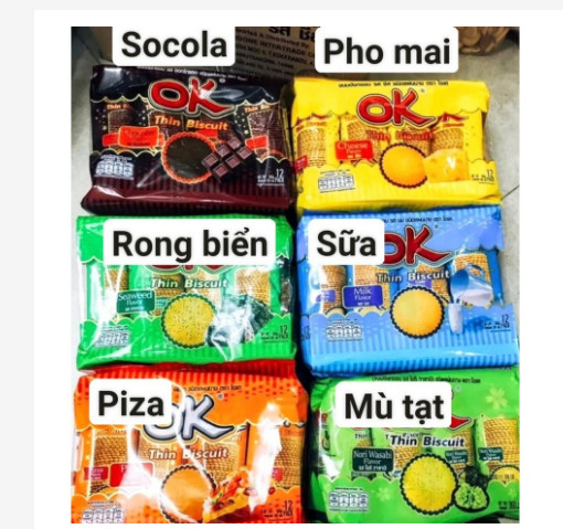 Bánh quy Ok Thái Lan bịch 360gr đủ vị cực ngon