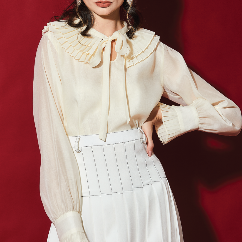 Moda de lita - Áo voan tay dài cổ xếp li Nolan Shirt - 268