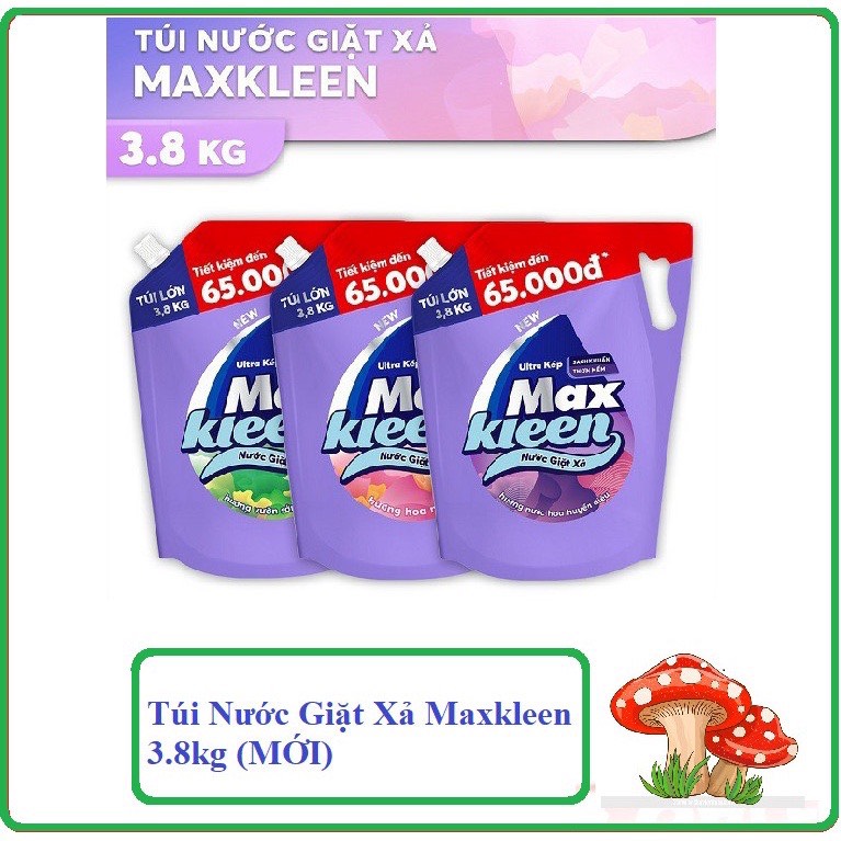 Túi nước giặt xả maxkleen 3.8kg