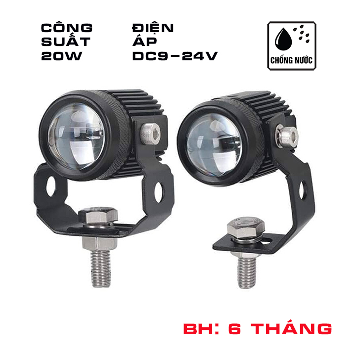 Đèn trợ sáng min Cos vàng pha trắng siêu sáng có thể gắn nhiều vị trí trên xe